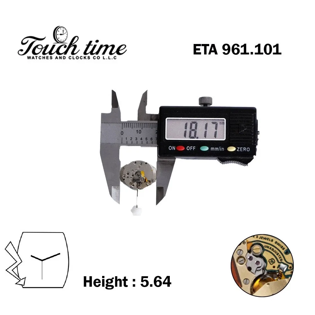 ETA 961.101 حركة سويسرية - 3 عقارب, No قرص, مقاس 5.64 mm thumbnail 2