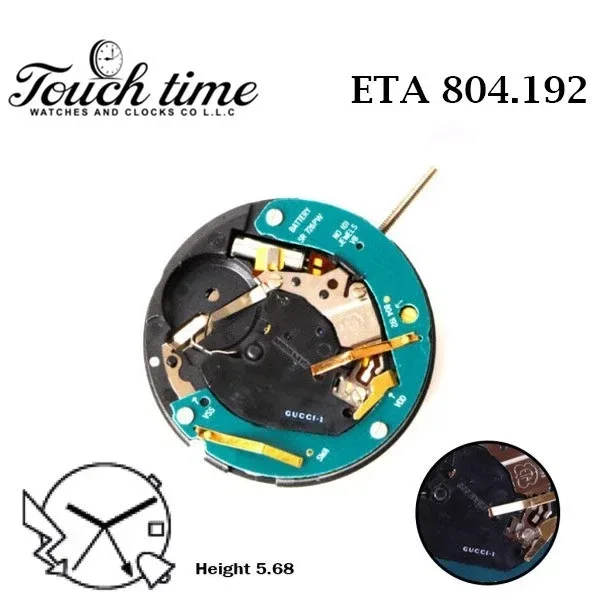 ETA 804.192 Gucci-1 Swiss Watch Movement-White Date At 6- with one stem- 3 Hands
