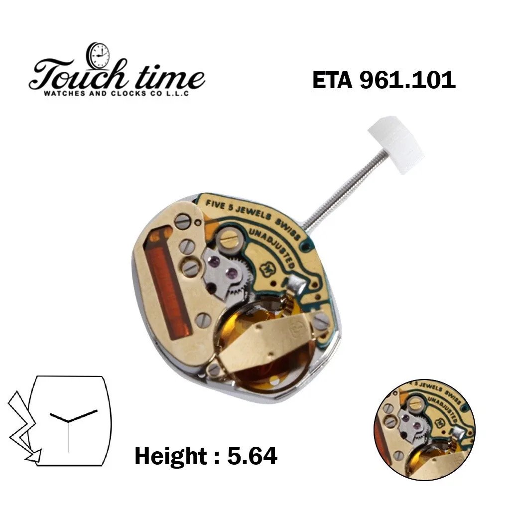 ETA 961.101 حركة سويسرية - 3 عقارب, No قرص, مقاس 5.64 mm thumbnail 4