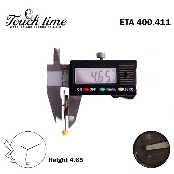 ETA 400.411 سويسري صناعة حركة - 3 عقارب - أبيض قرص التاريخ on 6 - الارتفاع: 4.65mm. thumbnail 3