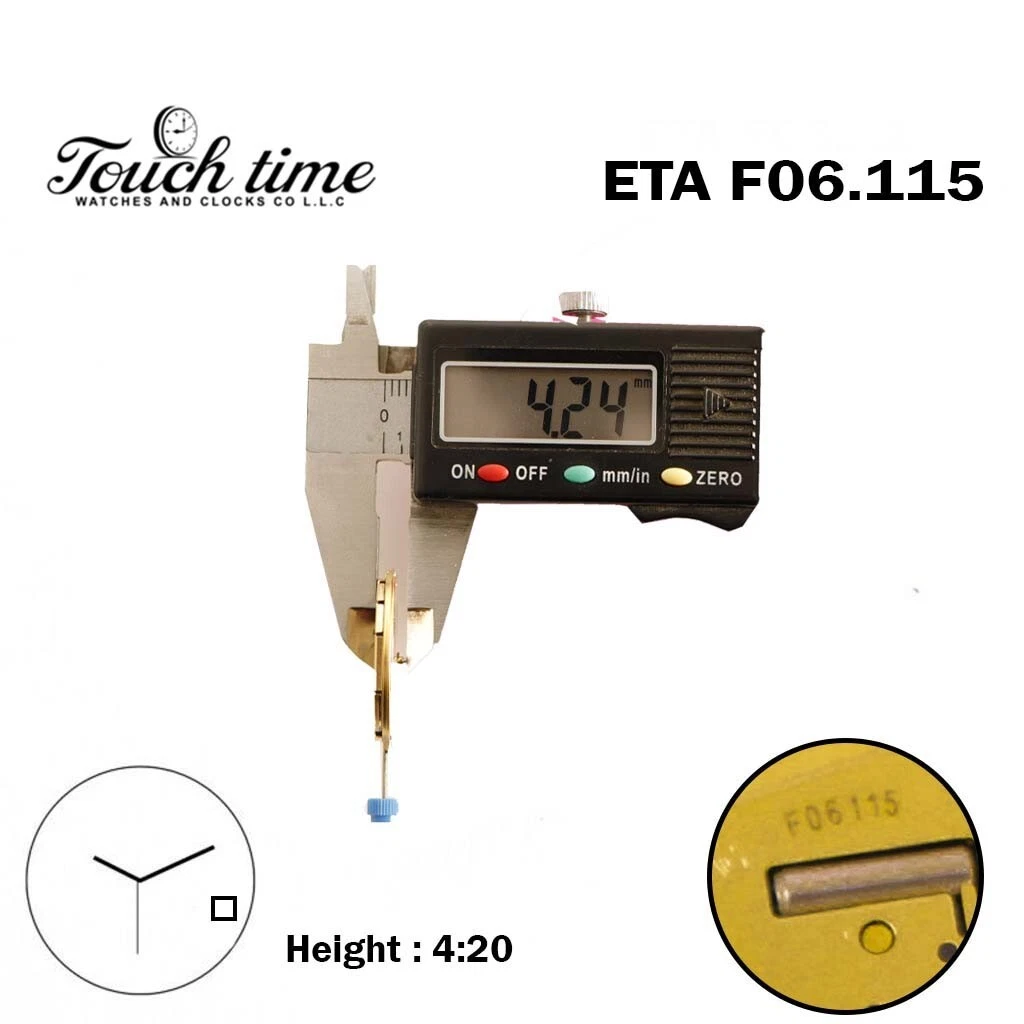 ETA F06.115 Swiss Made Quartz Movement, White Date Disk at 4, Height 4.20mm. thumbnail 3