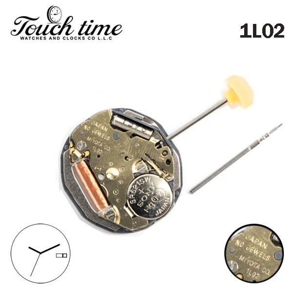 MIYOTA 1L02 Japanese Movement-3 hands-2 White Disk ( day- date) at 3-H:4.21mm.