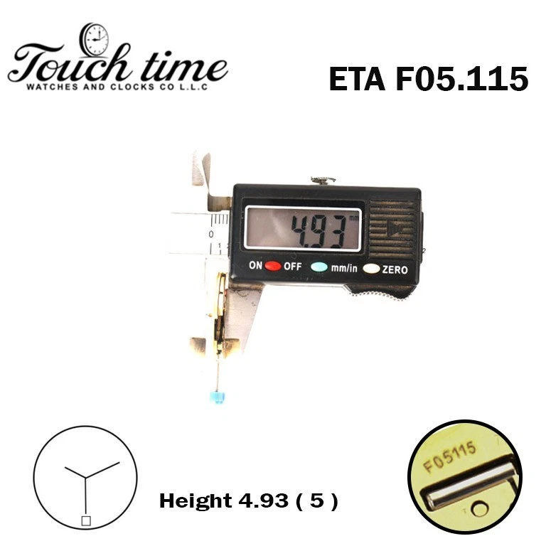 ETA F05.115 Swiss Watch Movement-H:5(4.93mm) -3 Hands- White Date Disk at 6. thumbnail 4