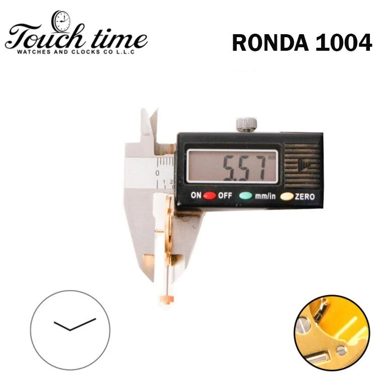 RONDA 1004 سويسري كوارتز ساعة حركة - ذهبي Plated - Without قرص - H: 5.57mm - 2 عقارب thumbnail 2