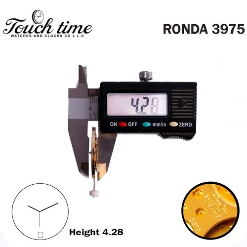 Ronda 3975 Harley Swiss Watch Movement-3 Hands-White Date Disk At 6-Plated Gold. thumbnail 4