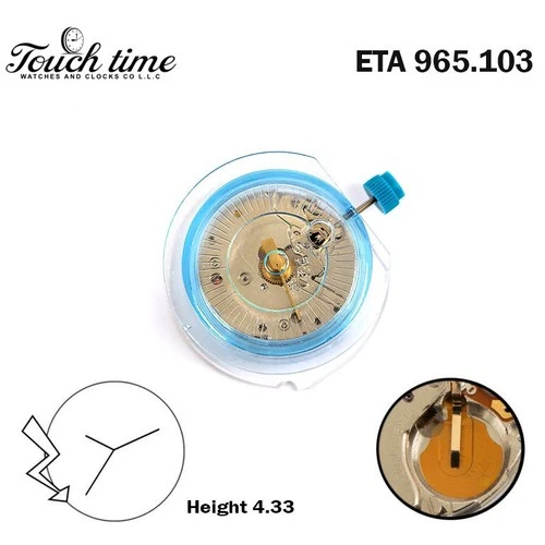 ETA 965.103 Swiss Made Watch Movement-3 Hands-Without Disk-H:4.33mm. thumbnail 4