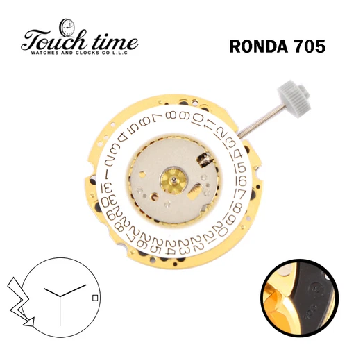 Ronda 705 سويسري صناعة حركة كوارتز, أبيض قرص التاريخ عند 3, 3 عقارب. thumbnail 2