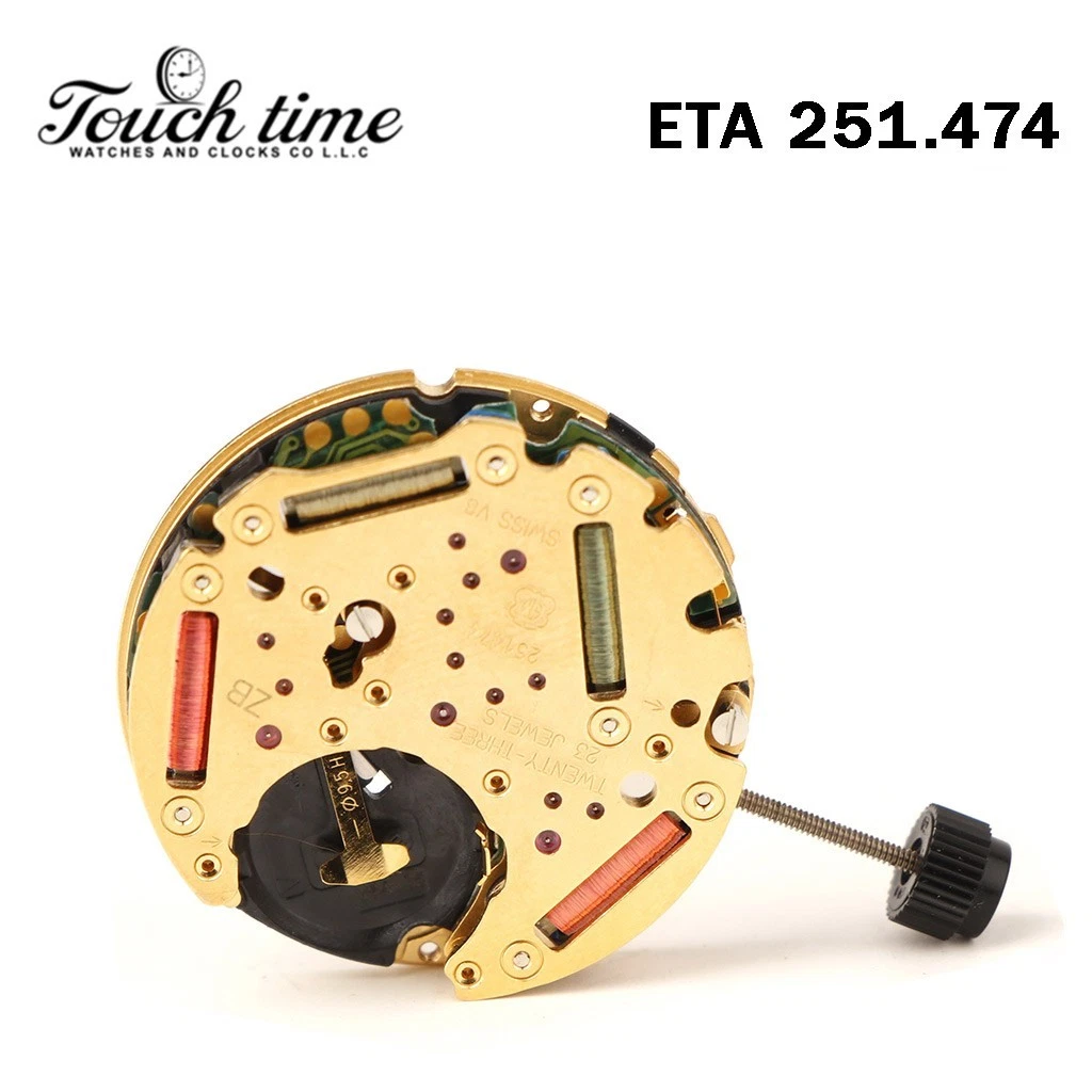 ETA 251.474 حركة سويسرية - Chronograph - أبيض قرص عند 6-3 Couner - الارتفاع: 6.61mm thumbnail 5