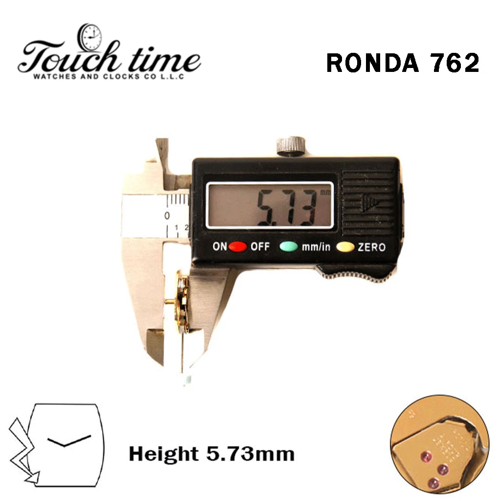 RONDA 762 سويسري ساعة حركة - 2 عقارب - Without قرص - الارتفاع: 5.73mm. thumbnail 3