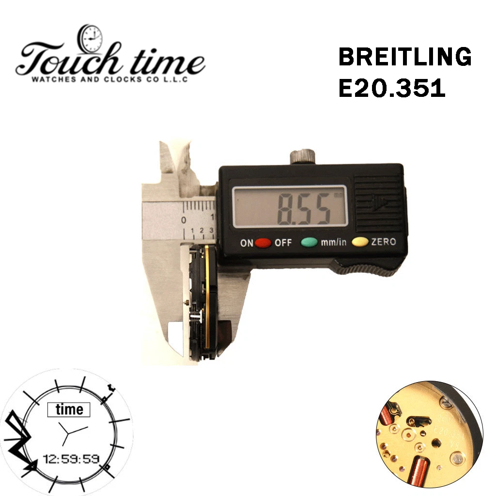 ETA E10.351 Swiss Made - For BREITLING Analog/Digital Movement-Without Backlight Function, Alarm Altitude Indicator-Without Stem. thumbnail 3