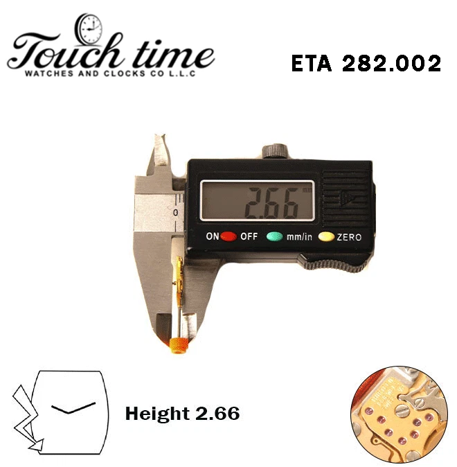 ETA 282.002 -Swiss Made Movement-Without Disk -2 Hands-With Stem-H:2.66mm. thumbnail 3