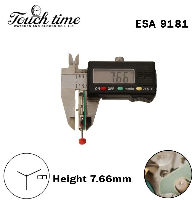 ETA 9181-Swiss Quartz Movement-H:mm7.66-White Day/Date Disk At 3 -3 Hands-Replacement For ESA 9180 or 9182 or 9183. thumbnail 2