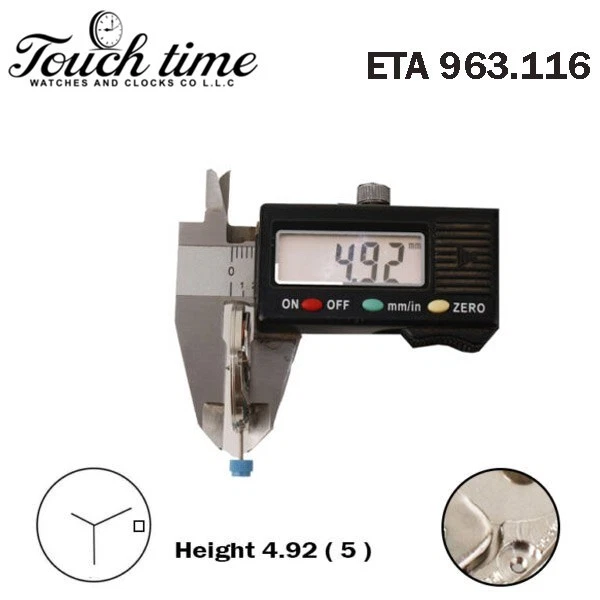 ETA 963.116Or 963.114 Swiss Quartz Movement-3 Hands-White Date Disk At 3-H:4.92mm -Color Silver. thumbnail 3