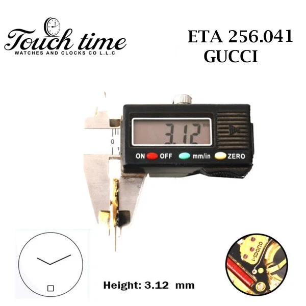 ETA 256.041 GUCCI 1 Swiss Made Watch Movement-2 Hands-White Date Disk At 6-H:3.12mm thumbnail 3