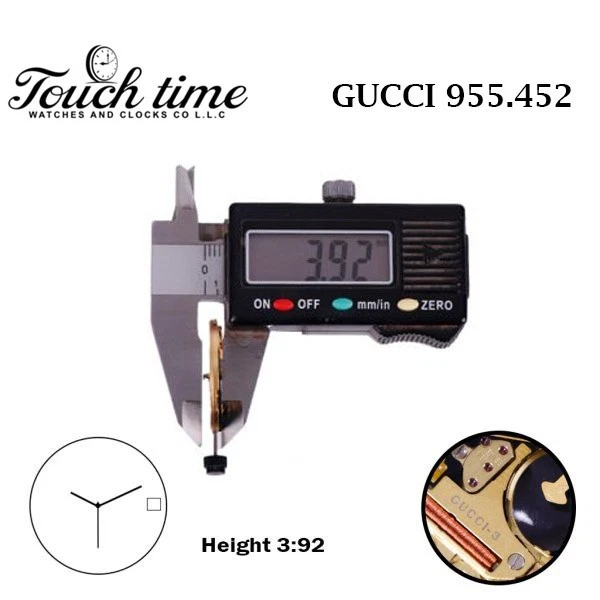 ETA 955.452 GUCCI - 1 سويسري ساعة حركة - أبيض قرص التاريخ عند 3-3 عقارب - 7 Jewels. thumbnail 3
