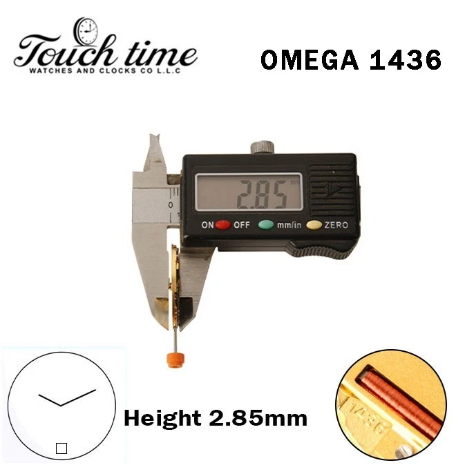OMEGA 1436 Swiss Watch Movement-2 Hands-White Disk At 6-Height:2.85mm. thumbnail 3