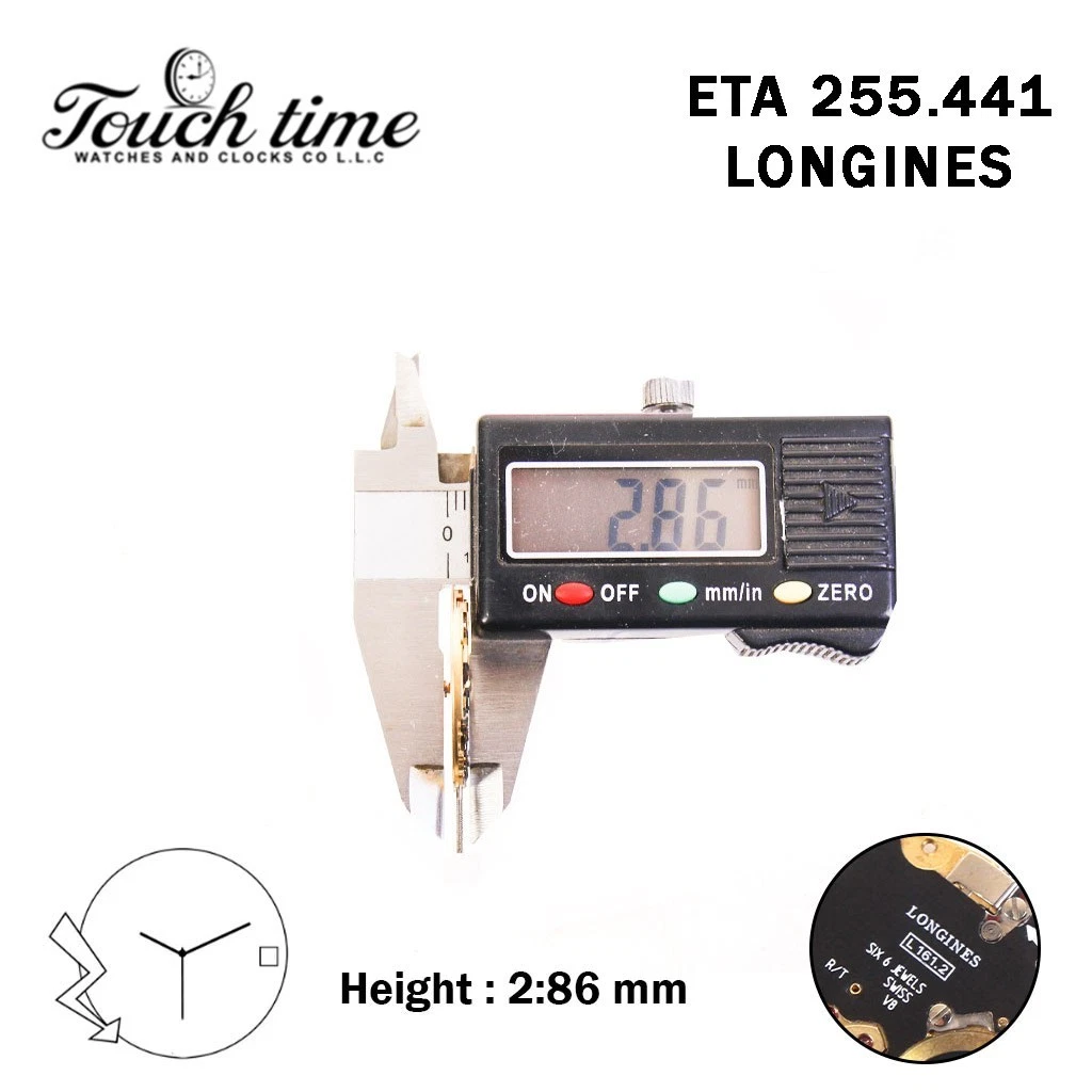 ETA 255.441 (L161.2)-Quartz Movement-Height:2.86mm-White Disk At 3-3 Hands thumbnail 3