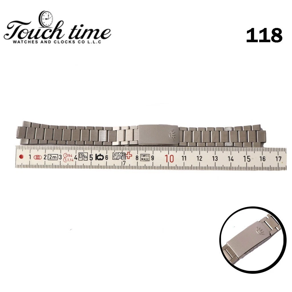 Original MOLBOT Metal Swiss band Bracelet -Size: 16mm-Silver Color #118. thumbnail 2