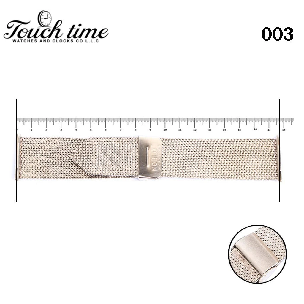 Original MOLBOT Metal Swiss band Bracelet -Size: 22mm-Silver Color #003. thumbnail 2