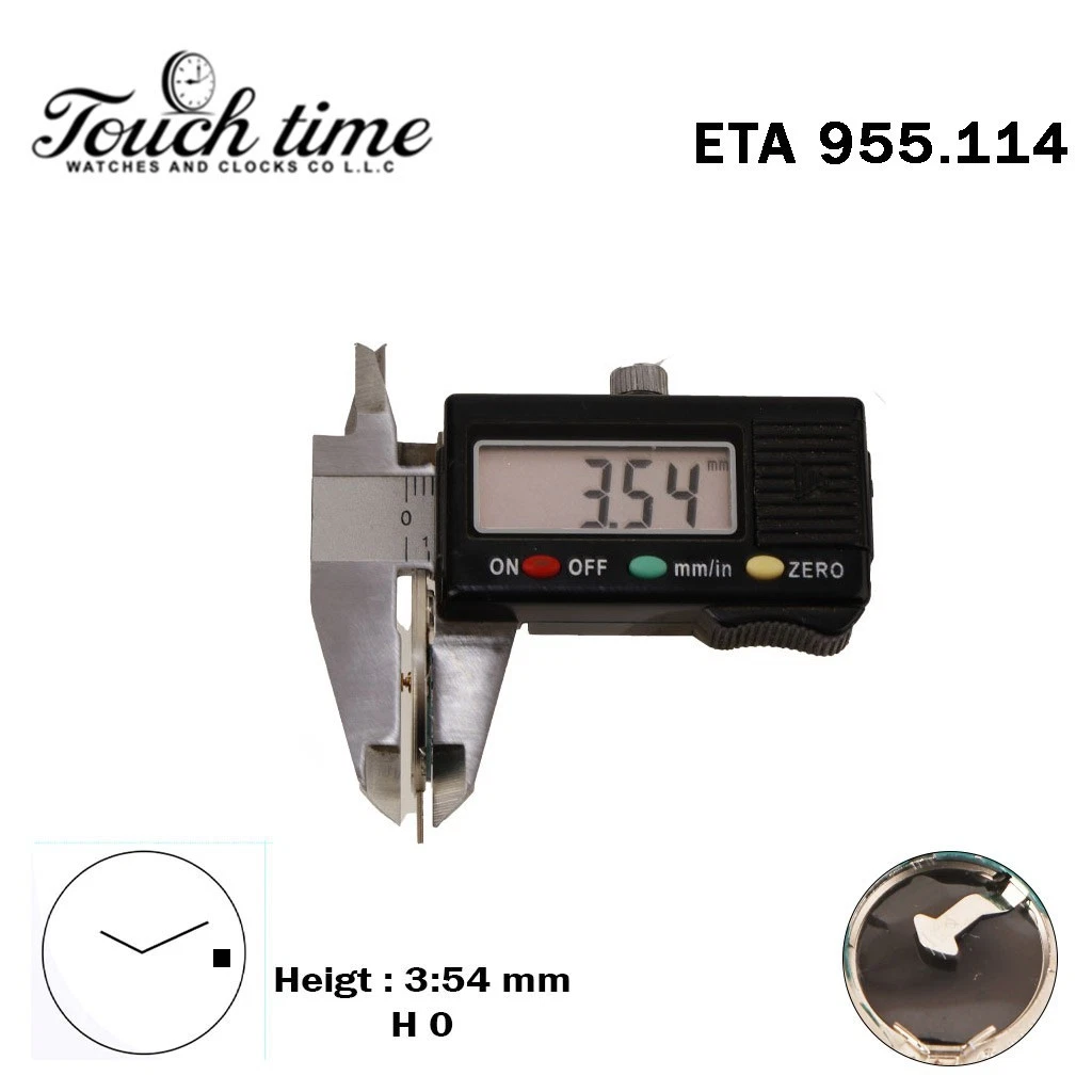 ETA 955.114 Quartz Swiss Movement -White Date Disk At 3-2 Hands-Height:0(3.54mm) thumbnail 3