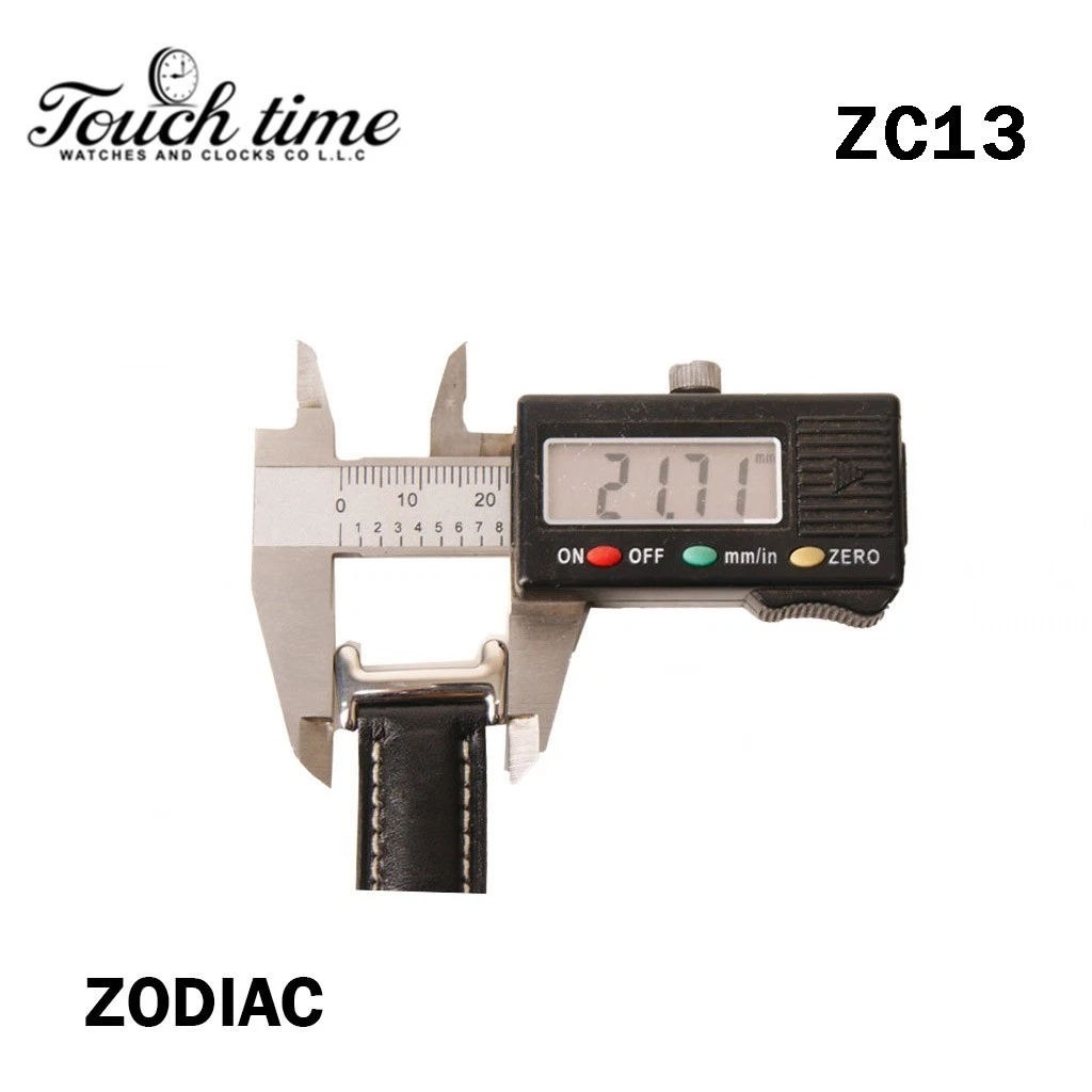 Zodiac 16mm Black Leather Strap – Genuine Leather with Stainless Steel Buckle #ZC13 thumbnail 3