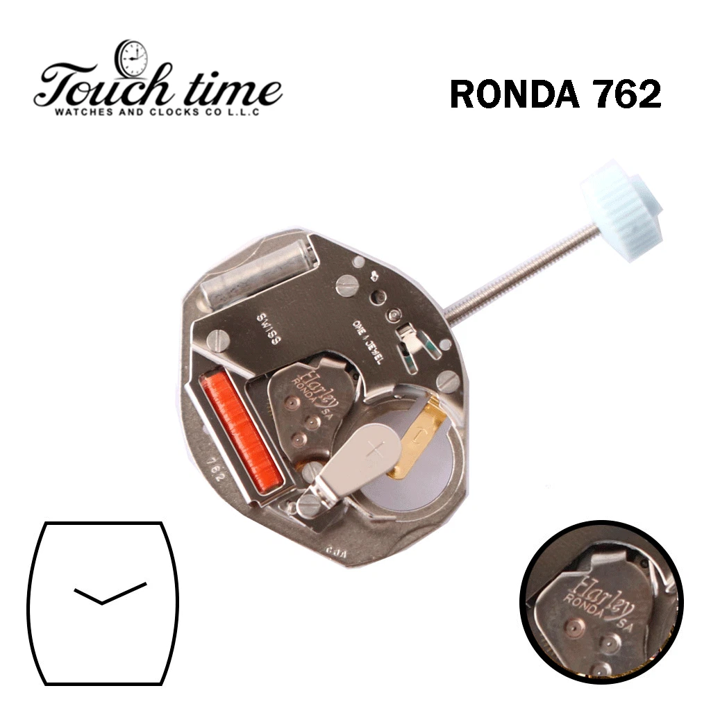 Ronda 762 Swiss Movement,2 Hands ,White Movement ,Size 3.57mm .
