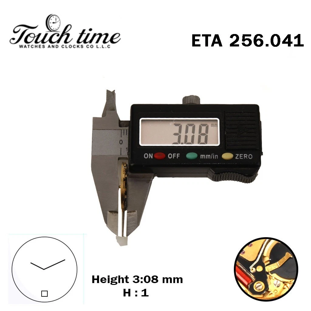 ETA 256.041-Quartz Movement-Black Circuit-White Disk At 6-Height:3.09mm-2 Hands thumbnail 3