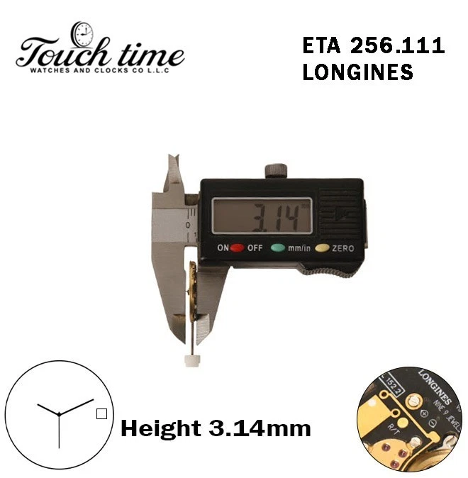 ETA 256.111-LONGINES-Quartz Movement-White Disk At 3-Height:3.14mm-3 Hands. thumbnail 3