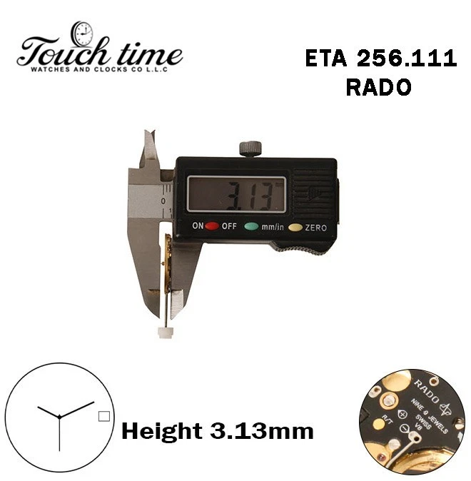 ETA 256.111-RADO-Quartz Movement-Black Circuit-White Disk At 3-H:3.13mm-3 Hands. thumbnail 3