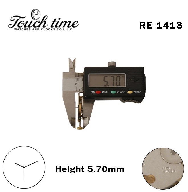 RONDA 1413 - سويسري يدوي حركة - أصلي One - الارتفاع: 5.70mm - Without قرص - 3عقارب thumbnail 3