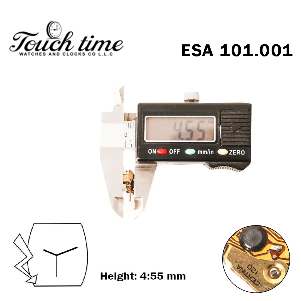 ESA 101.001 - CERTINA 120 حركة كوارتز سويسرية - الارتفاع: 4.55mm - 3 عقارب - Without قرص thumbnail 3