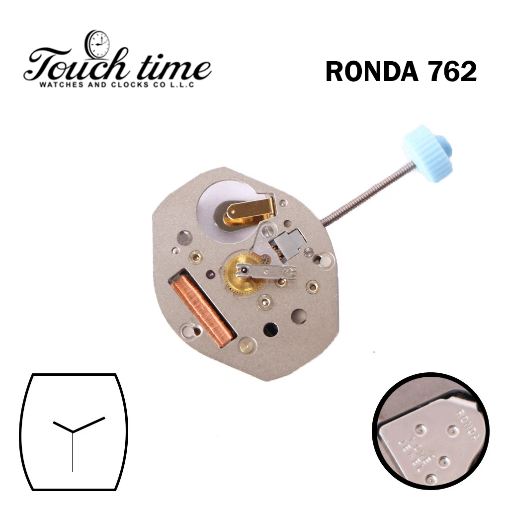 Ronda 762  Swiss Quartz, Silver Movement, 3 Hands, size 4.47mm. thumbnail 2
