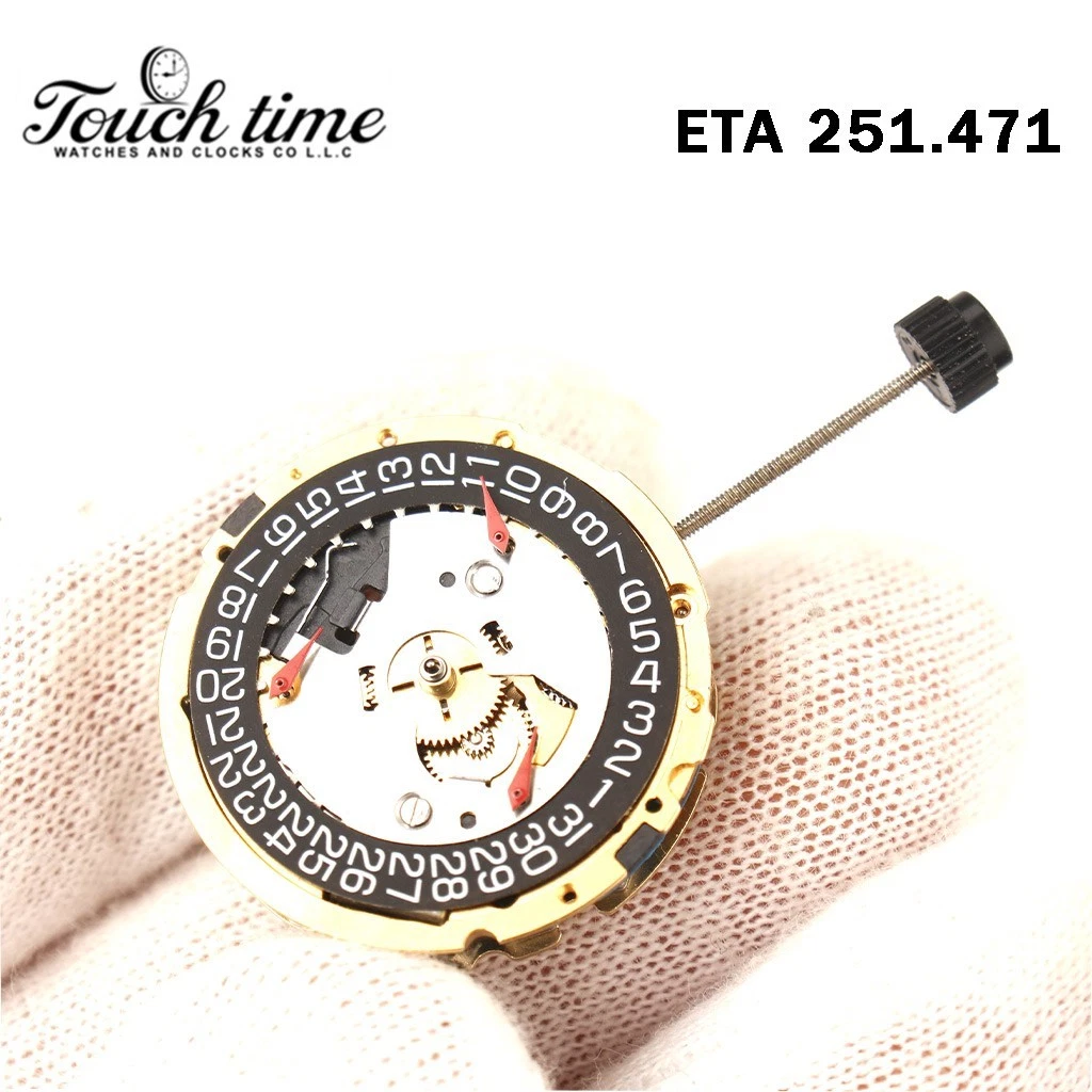 ETA 251.471 Swiss Movement-Chronograph-Black Disk At 3-3 Couner-Height:6.55mm. thumbnail 5