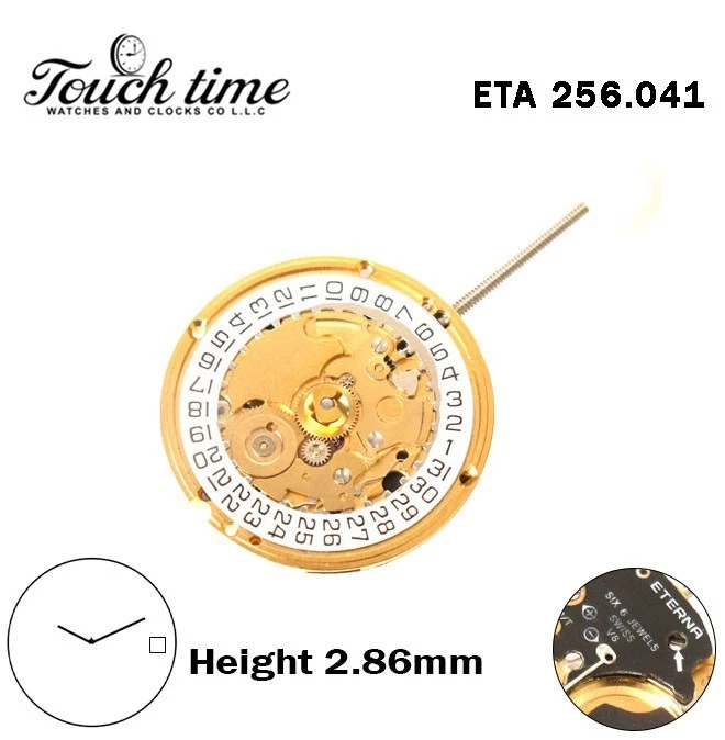 ETA 256.041-ETERNA-Quartz Movement-White Disk At 3-Height:2.86mm-2 Hands. thumbnail 2