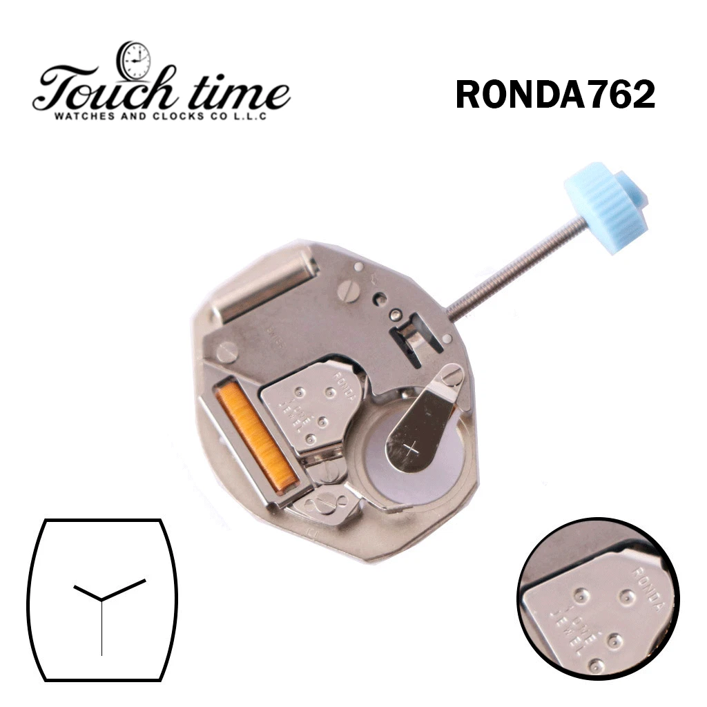 Ronda 762  Swiss Quartz, Silver Movement, 3 Hands, size 4.47mm.
