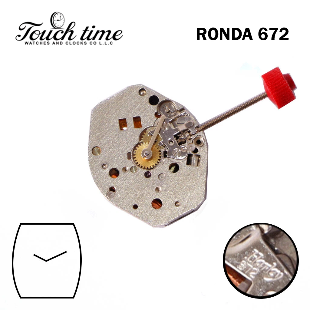 Ronda 672 حركة كوارتز سويسرية, 2 عقارب, One jewel. thumbnail 2