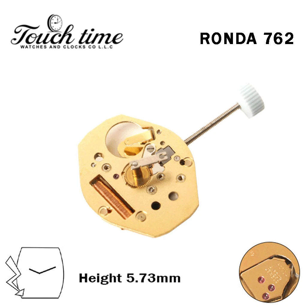 RONDA 762 سويسري ساعة حركة - 2 عقارب - Without قرص - الارتفاع: 5.73mm. thumbnail 2