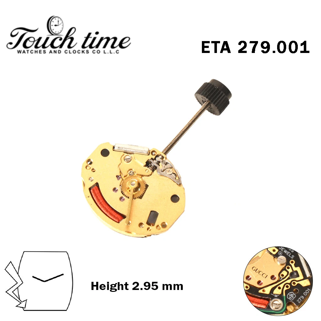 ETA 279.001 - GUCCI - سويسري صناعة حركة - Without قرص - 2 عقارب - H: 2.95mm. thumbnail 2