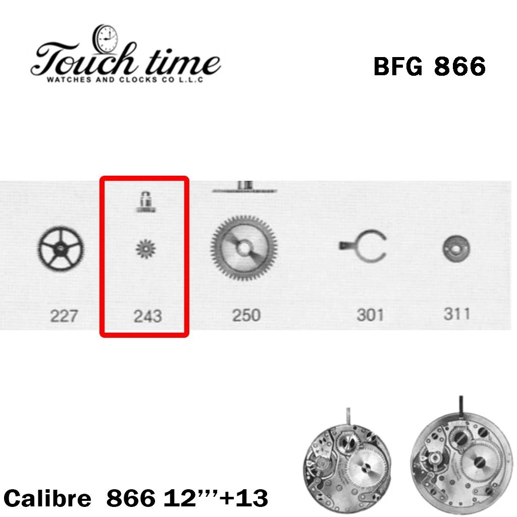 BFG 866 Cannon Pinion - 2 قطع - قطعة رقم 243 - ذهبي - سويسري صناعة thumbnail 2