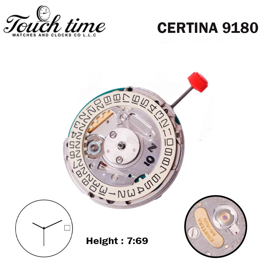 ESA 9180 (CERTINA 29-251) حركة سويسرية - بيج قرص التاريخ عند 3 (CR 04) - 3 عقارب. thumbnail 2