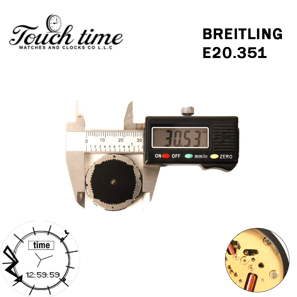 ETA E10.351 Swiss Made - For BREITLING Analog/Digital Movement-Without Backlight Function, Alarm Altitude Indicator-Without Stem. thumbnail 4