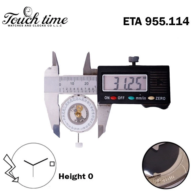 ETA 955.114 Swiss Movement- silver color-White Date Disk At 3-3 Hands-H:9.02mm. thumbnail 4
