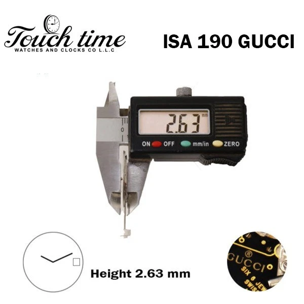 ISA 190 Swiss Made Quartz Movement- Black Date Disk At 3-2 Hands-6 jewels. thumbnail 3
