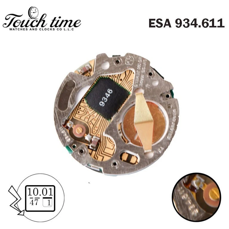 ESA 934.611 Swiss Quartz LCD Watch Movement-0 Jewels-Digital Movement.