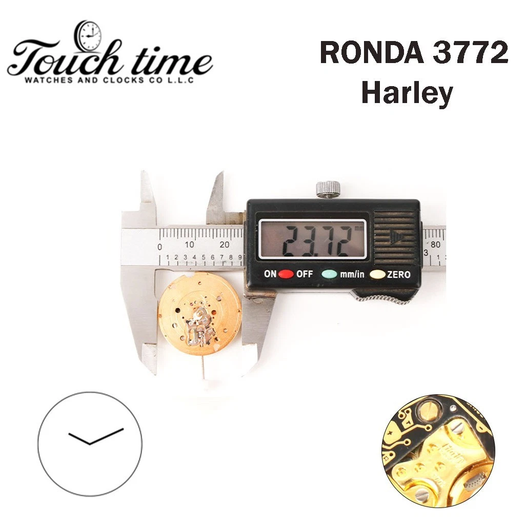 RONDA 3772 Harley Quartz Watch Movement-2Hands-Without Disk-One Jewels-H:3.66mm. thumbnail 4