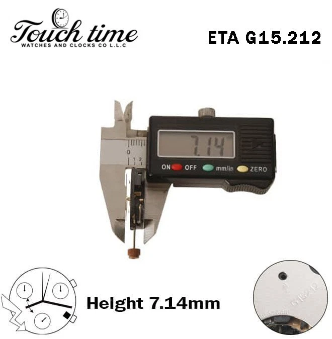ETA G15.212-Quartz Movement- Chronograph-White Date Disk At 4-Height:7.14mm thumbnail 3