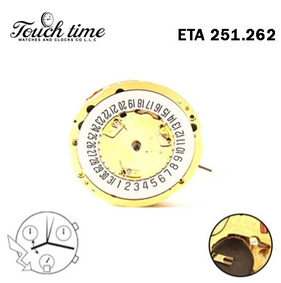 ETA 251.262 - GUCCI - حركة كوارتز سويسرية - Chronograph - أبيض قرص التاريخ عند 6-6 عقارب thumbnail 4