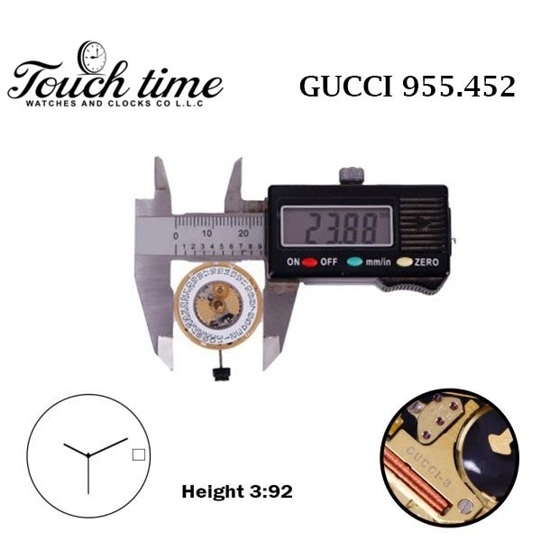 ETA 955.452 GUCCI-3 Swiss Watch Movement-3Hands- White Date Disk at 3-H:3.92. thumbnail 4