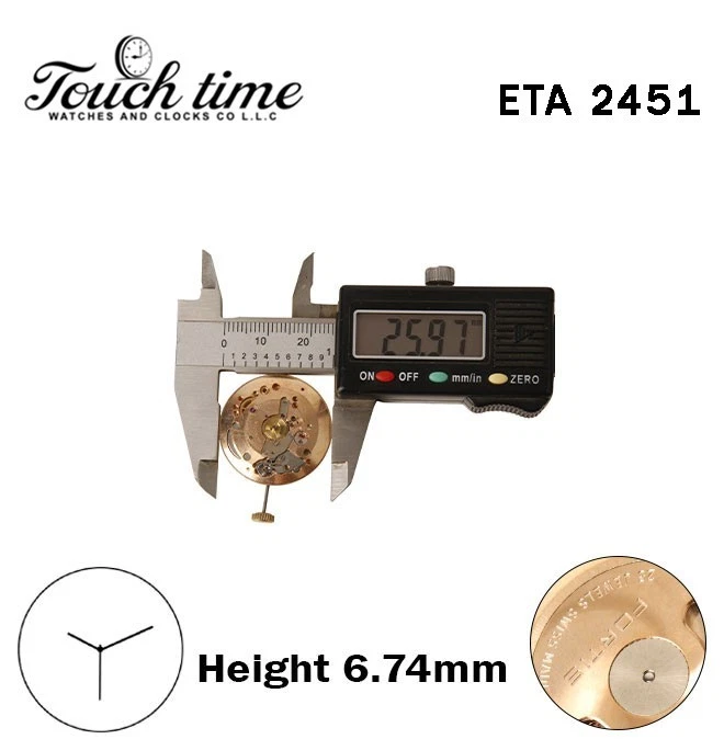 ETA 2451 FORTIS-Automatic Swiss Movement-Without Disk-Height:6.74mm-3 Hands. thumbnail 4