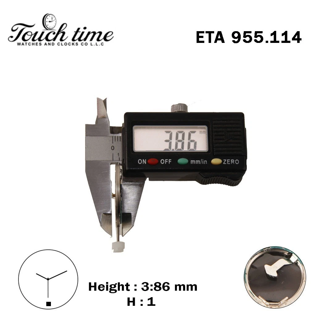 ETA 955.114 Quartz Swiss Movement -White Date Disk At 6-3 Hands-Height:1(3.86mm) thumbnail 3